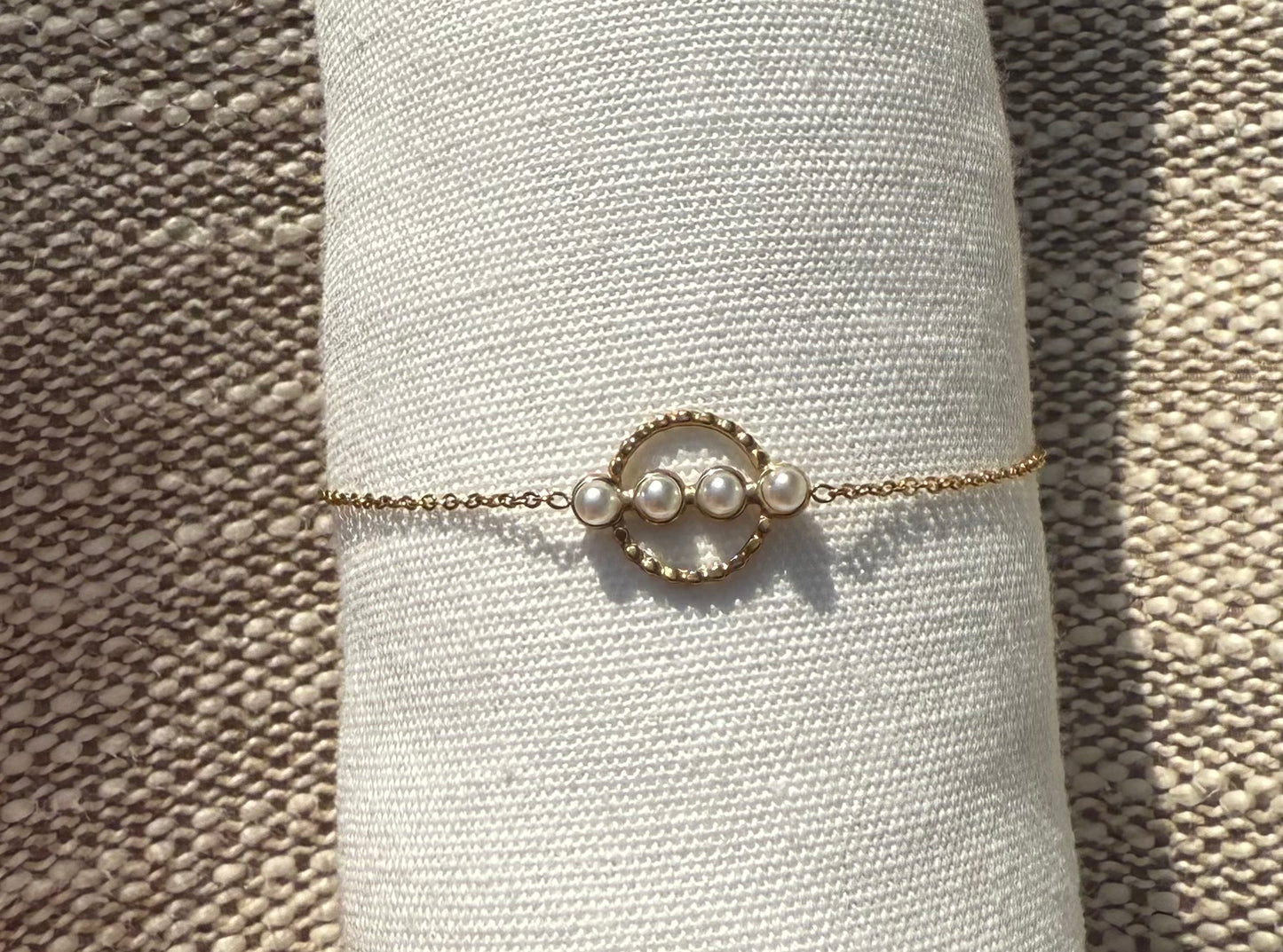 Bracelet trio perle Doré