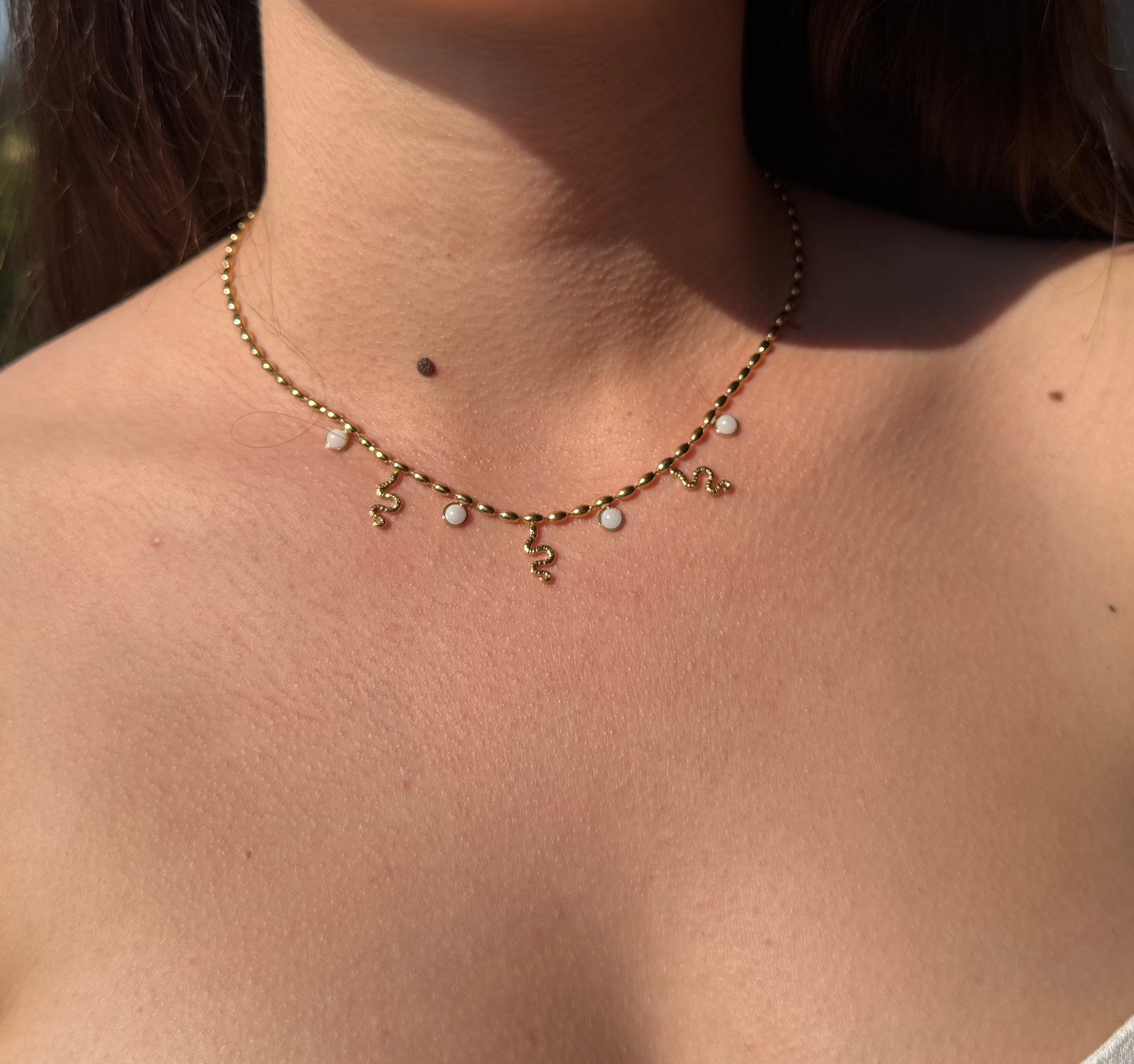 Collier Serpent-Perle