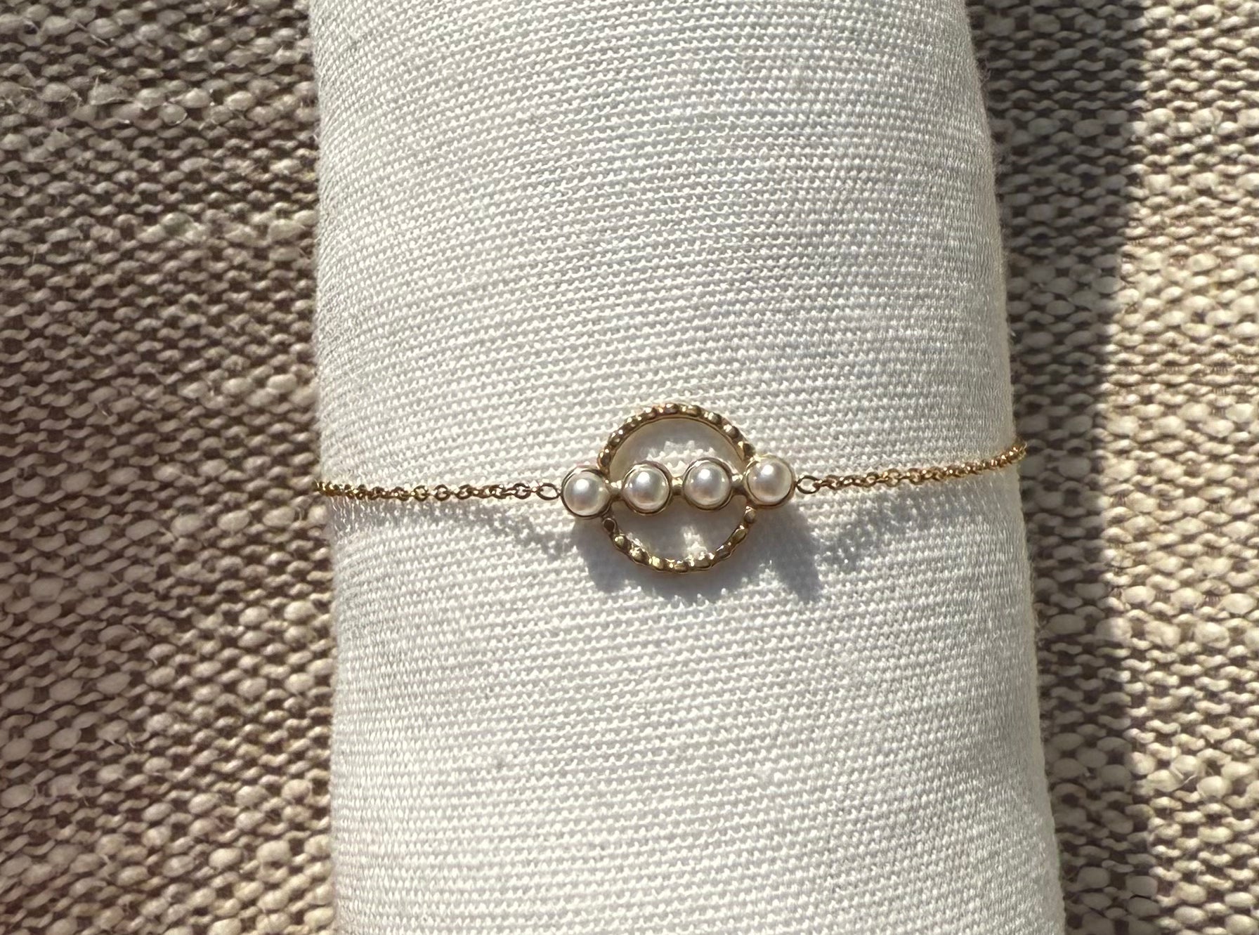 Bracelet trio perle Doré