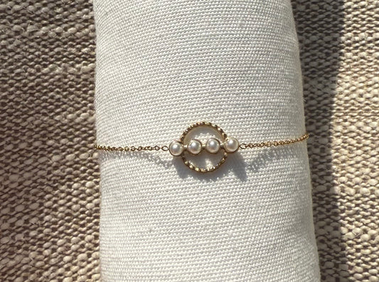 Bracelet trio perle Doré